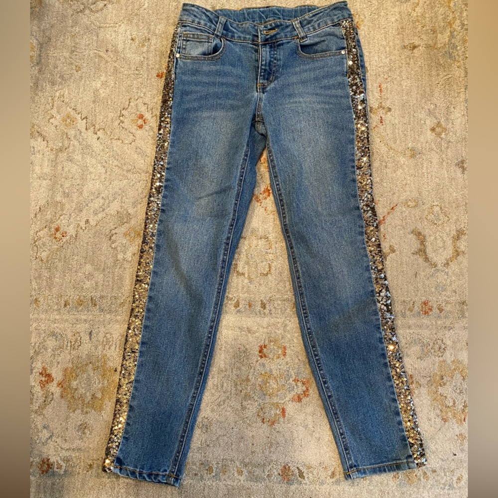 Girls Jeans with gold sequins